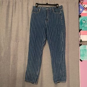 American eagle striped mom jeans